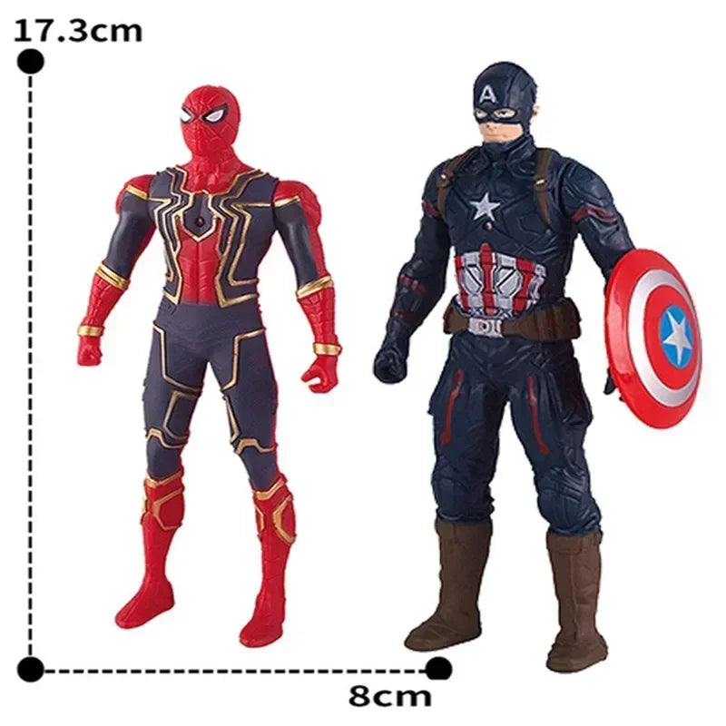 17 cm Marvel Anime Figures — Spider-Man, Hulk, Iron Man Action Figures for Kids