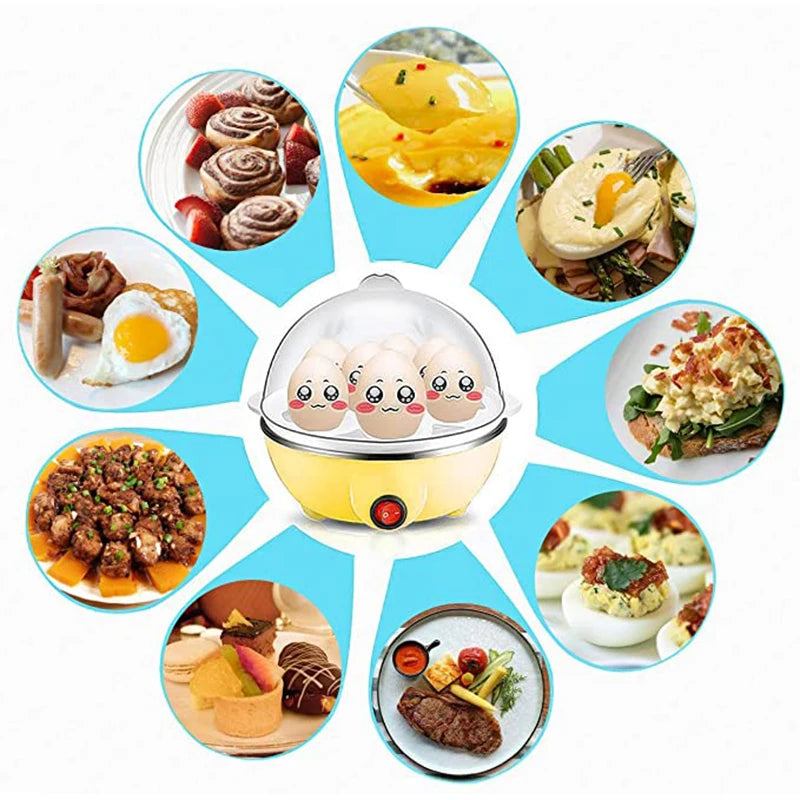 7-Egg Boiler & Steamer — Multi-Function Electric Egg Cooker
