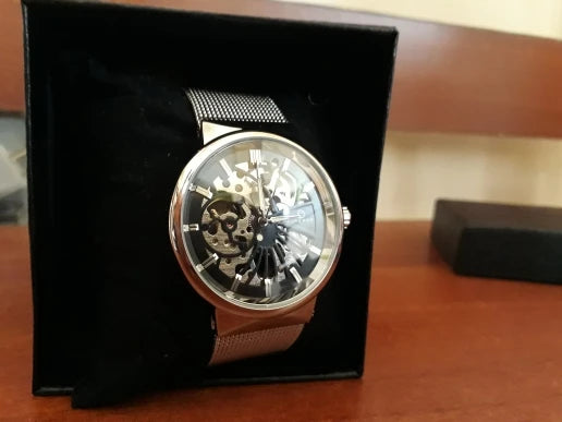 Forsining Fashion Luxury Unisex Skeleton Dial Watch — Waterproof, Small Dial, Top Brand