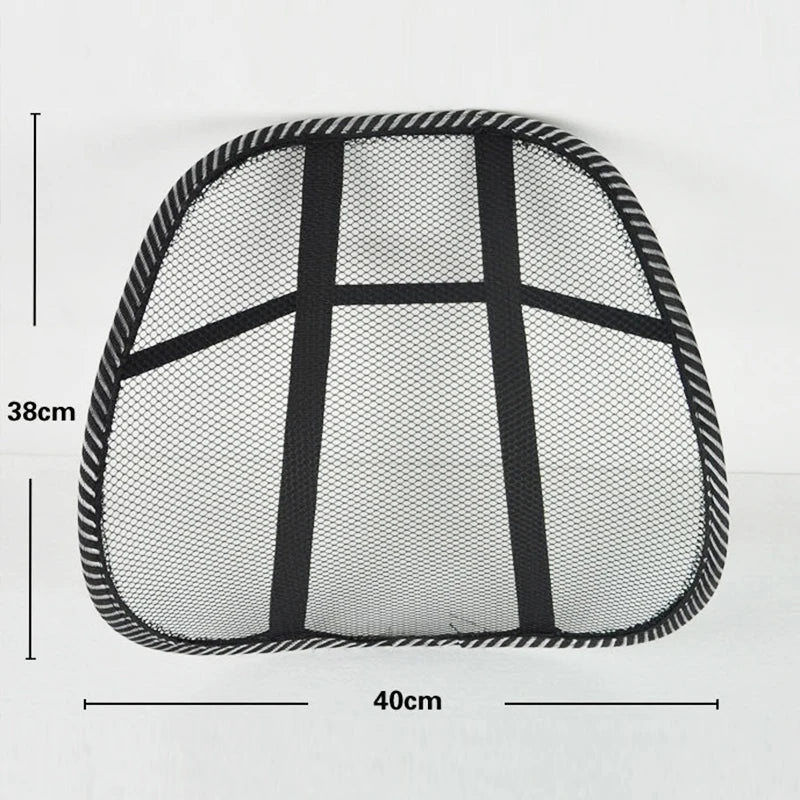 Ergonomic Back Support Cushion – Mesh Lumbar Pad for Car & Office Chairs