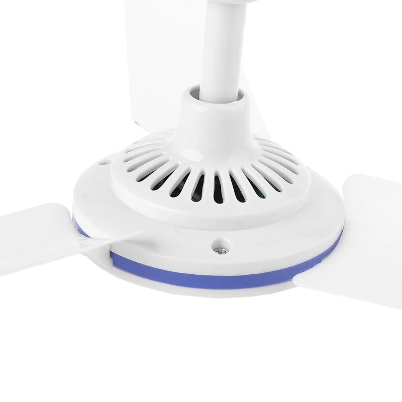 12V Silent Ceiling Fan 19.6inch Camping Tent Hanging Fan for Outdoor Home C4DA