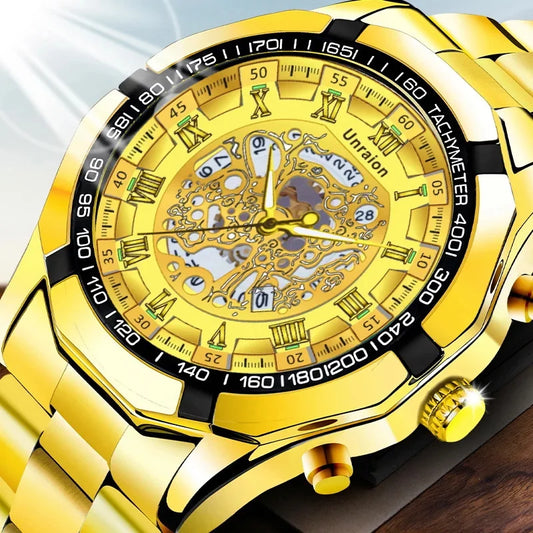 Men’s Mechanical Watch – Automatic Movement, Calendar, Waterproof, Large Dial
