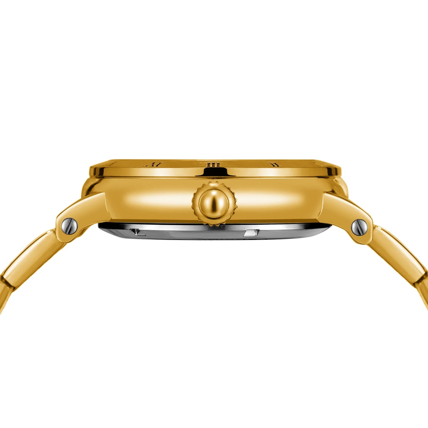 Vintage Mechanical Watch: Golden Bridge Skeleton, Automatic, Leather Strap, Luminous Hands