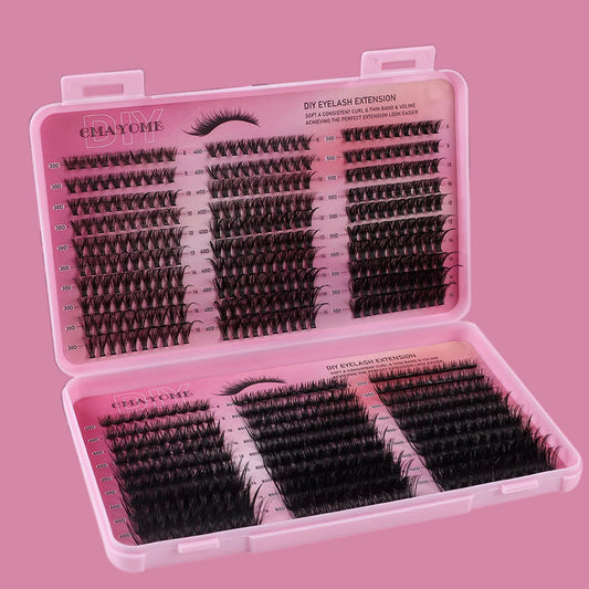 600pcs DIY Eyelash Extensions Kit — Thick Fluffy 30D/100D, Mix Length