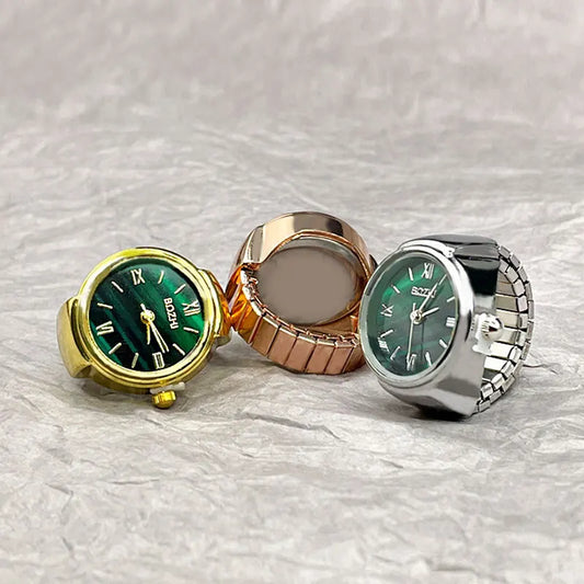 Hot-Selling Finger Ring Watch — Quartz Movement, Vintage Alloy Shell, Unisex Gift