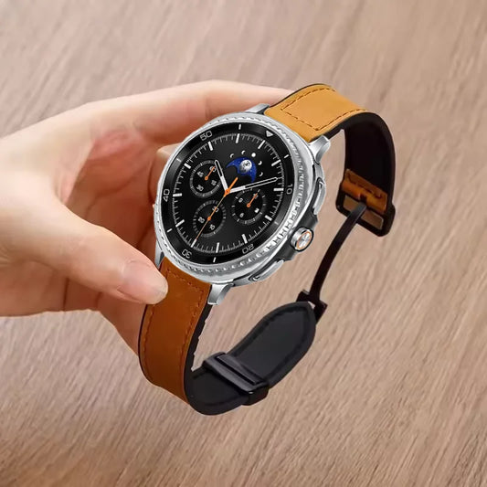Leather Strap Samsung Galaxy Watch Classic 44mm 40mm 46mm Bracelet with Magnetic Band