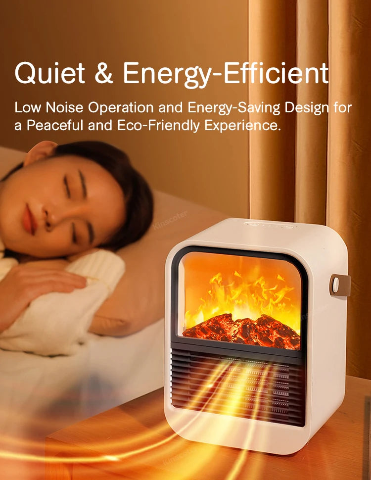 Fireplace Electric Heater Portable Desktop Warmer, Warm Blower Fan for Home Heating
