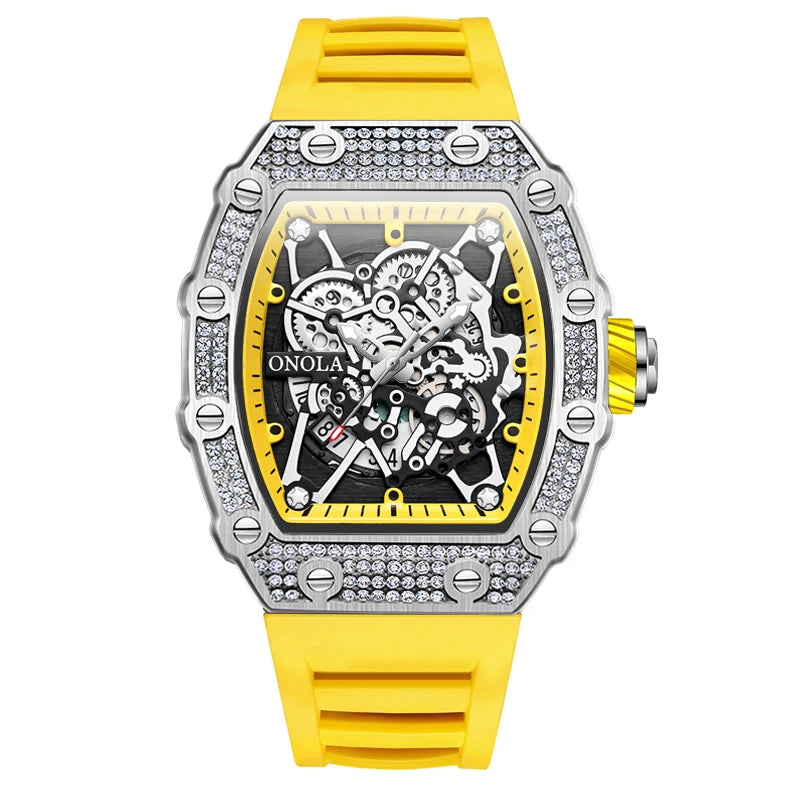New ONOLA Men’s Watch 2022: diamond-inlay, quartz accuracy, waterproof.