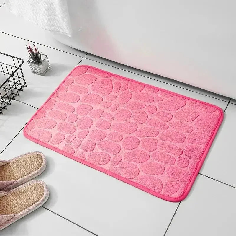 One-Piece Embossed Fiber Carpet — Anti-Slip Pebble Mat for Home
