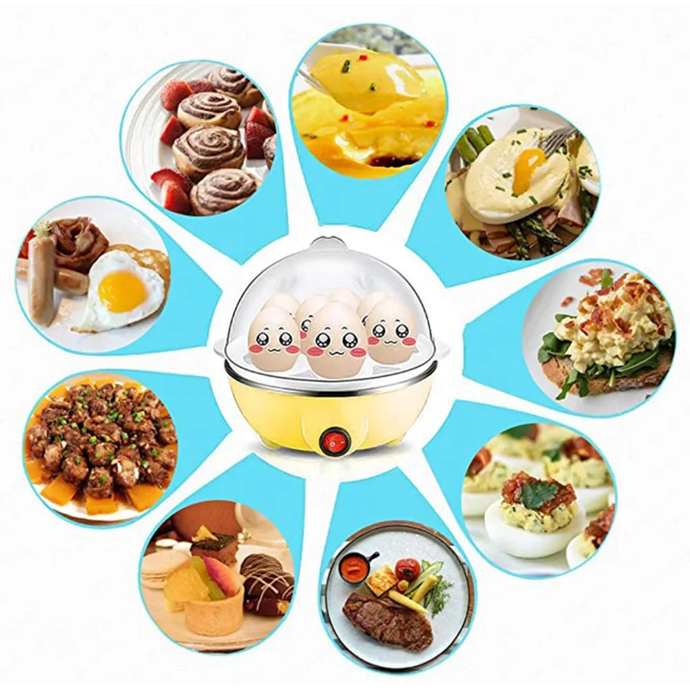 7-Egg Boiler & Steamer — Multi-Function Electric Egg Cooker
