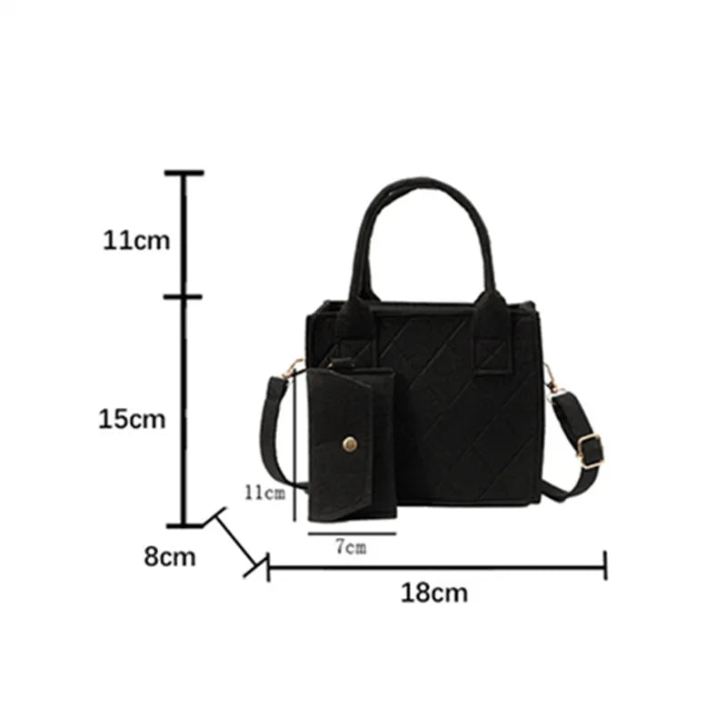 3-Piece Embossed Women's Handbag Set — Crossbody, Clutch & Wallet