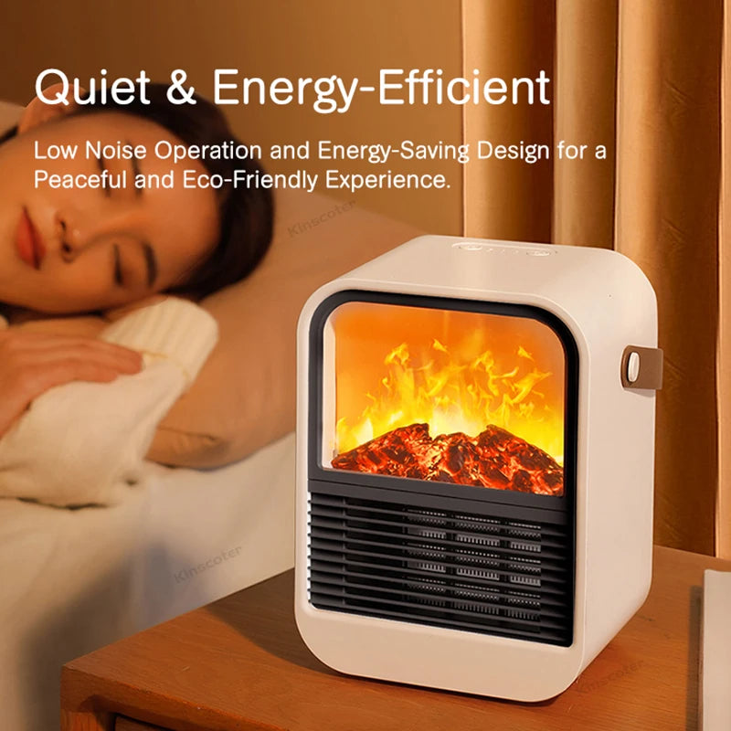 Fireplace Electric Heater Portable Desktop Warmer, Warm Blower Fan for Home Heating