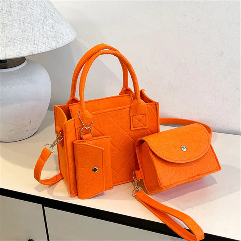 3-Piece Embossed Women's Handbag Set — Crossbody, Clutch & Wallet