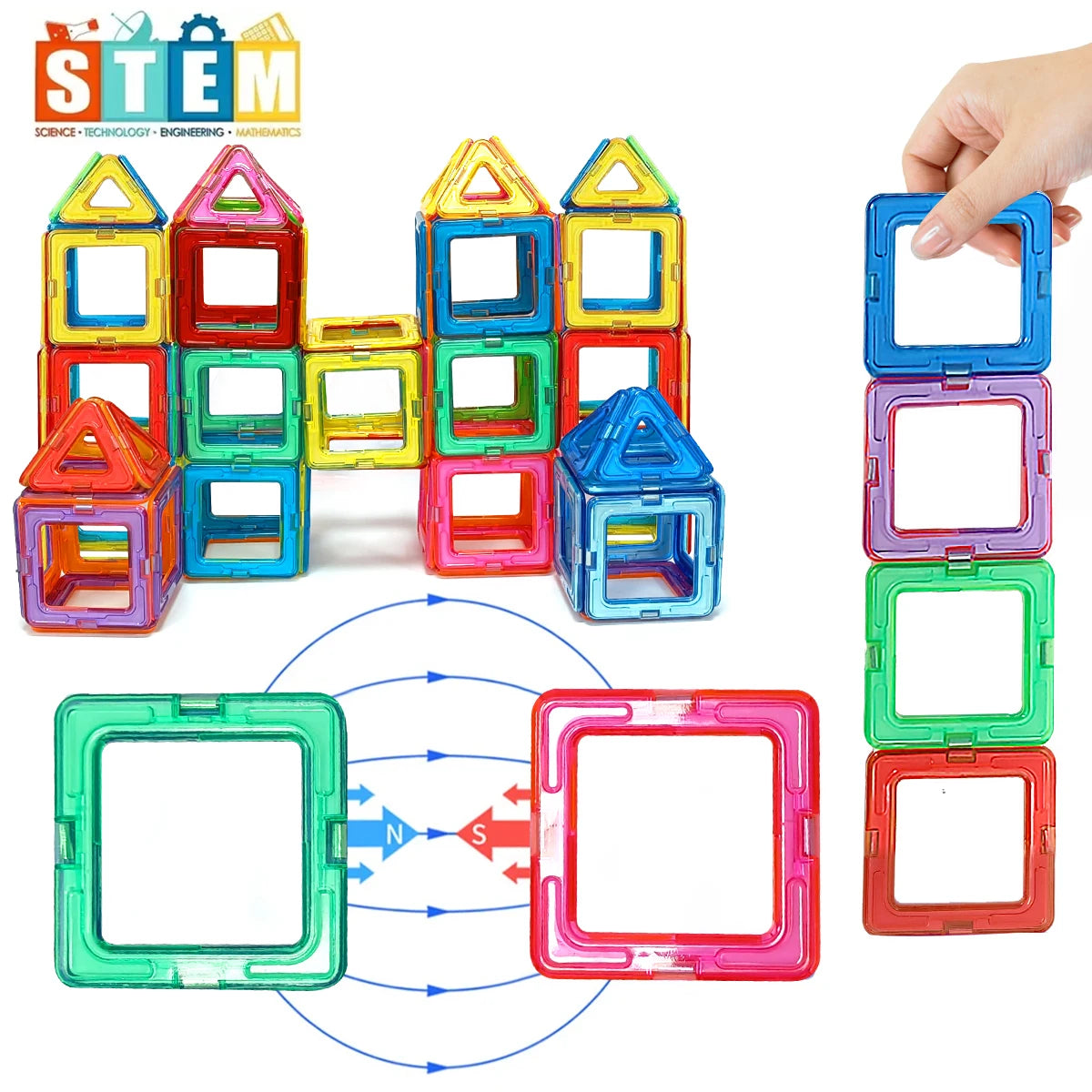 STEM Learning Magnetic Blocks — Medium DIY Construction Toys