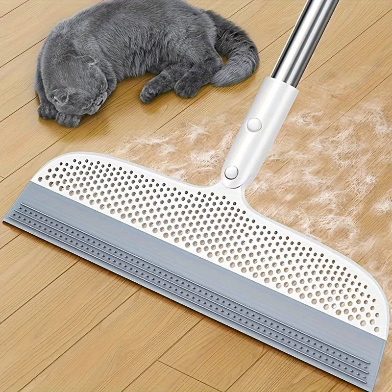 Magic broom with detachable head and double-sided silicone scraper