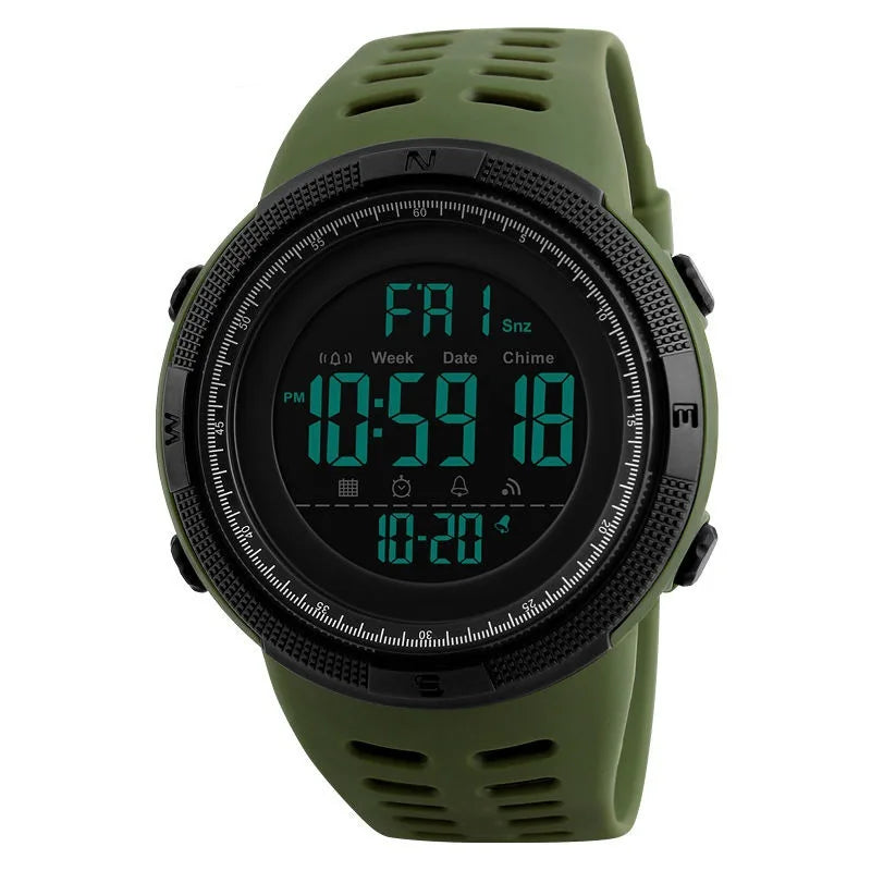 Electronic Watch for Men — Military Style, Luminous Multifunction LED Digital Wristwatch
