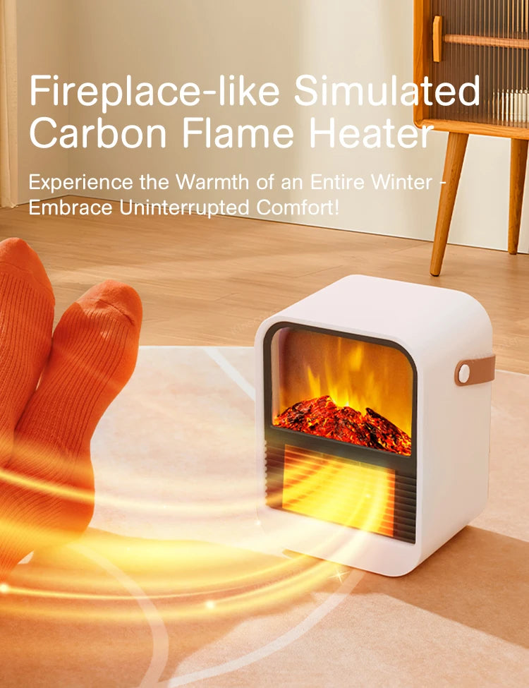 Fireplace Electric Heater Portable Desktop Warmer, Warm Blower Fan for Home Heating
