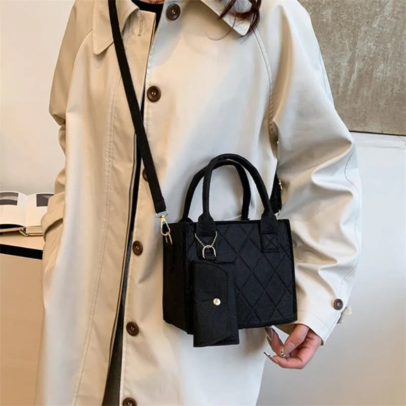 3-Piece Embossed Women's Handbag Set — Crossbody, Clutch & Wallet