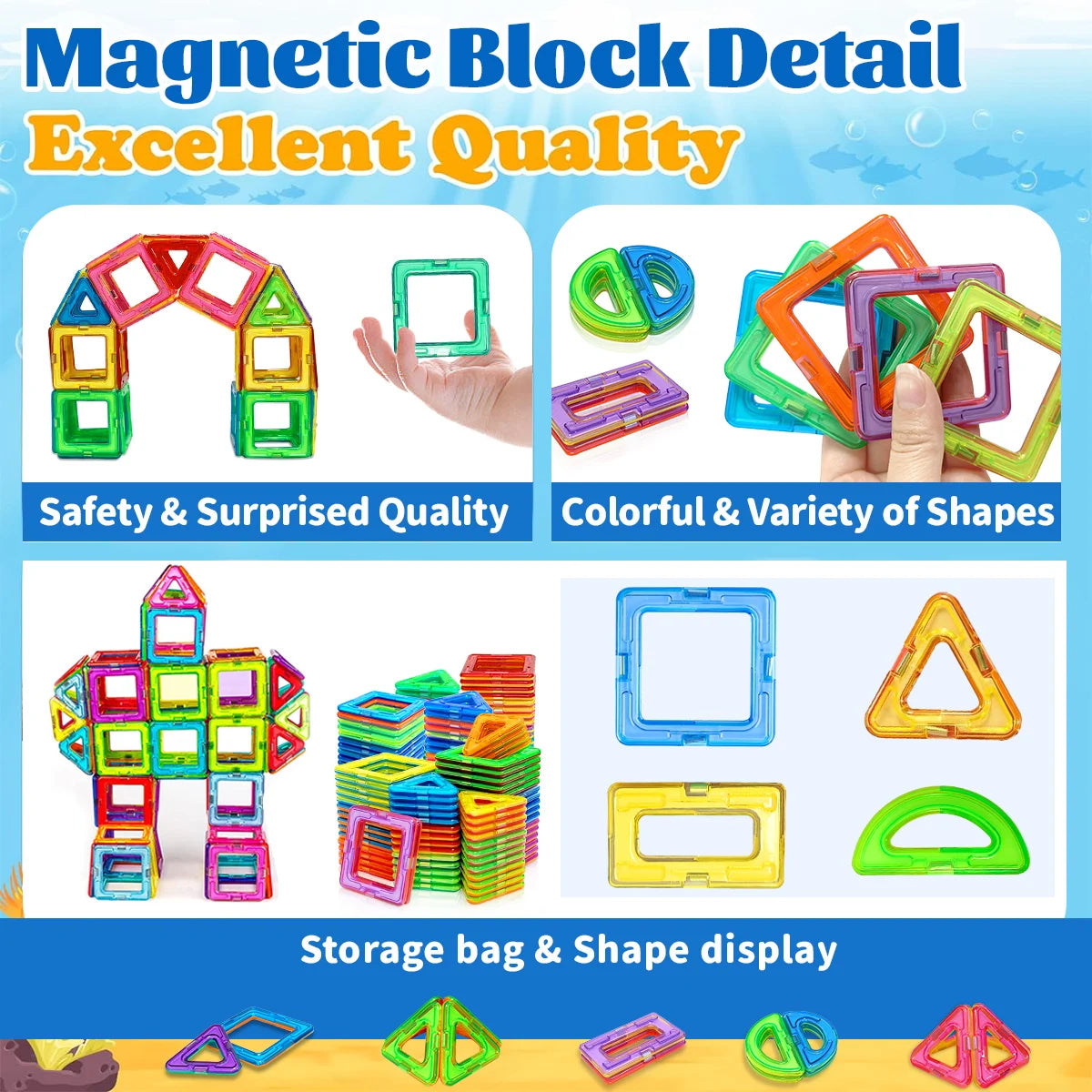 STEM Learning Magnetic Blocks — Medium DIY Construction Toys