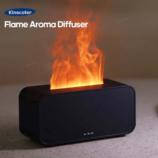 Mini Desktop Flame Humidifier with LED Lights – USB Diffuser & Aromatherapy