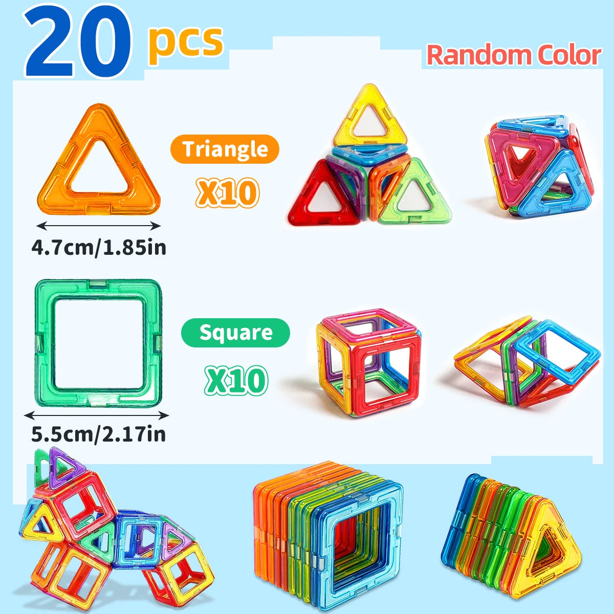 STEM Learning Magnetic Blocks — Medium DIY Construction Toys