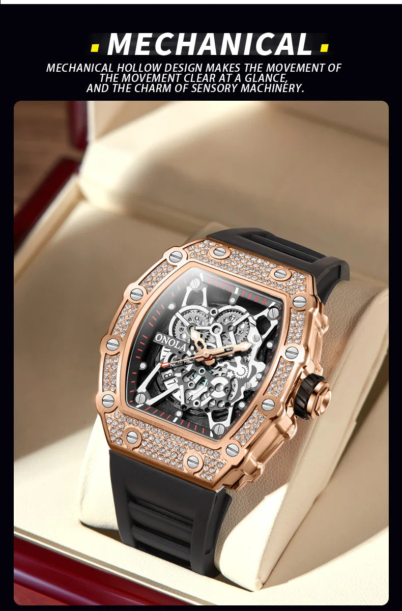 New ONOLA Men’s Watch 2022: diamond-inlay, quartz accuracy, waterproof.