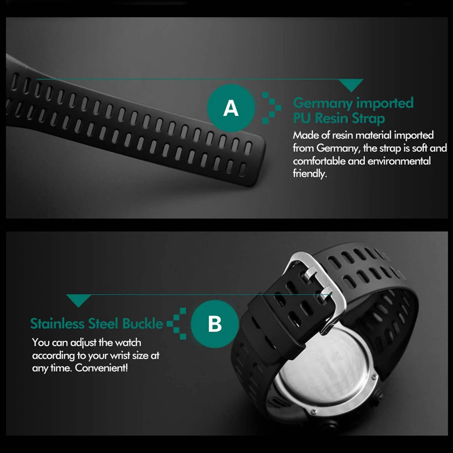 Electronic Watch for Men — Military Style, Luminous Multifunction LED Digital Wristwatch