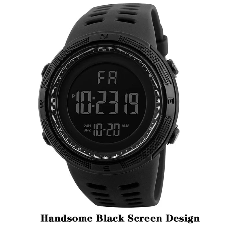Electronic Watch for Men — Military Style, Luminous Multifunction LED Digital Wristwatch