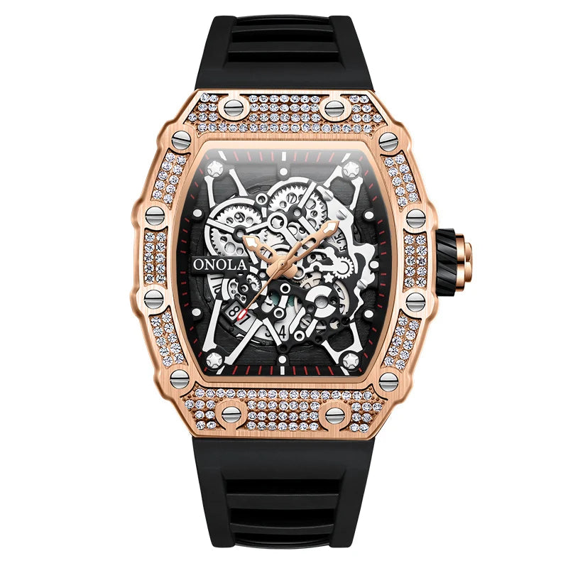 New ONOLA Men’s Watch 2022: diamond-inlay, quartz accuracy, waterproof.