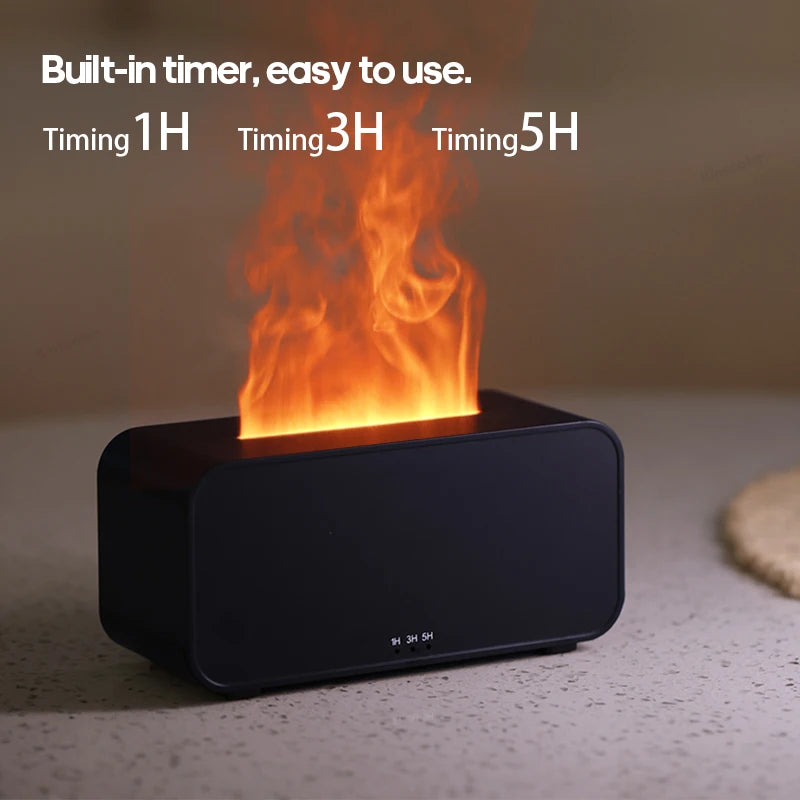 Mini Desktop Flame Humidifier with LED Lights – USB Diffuser & Aromatherapy