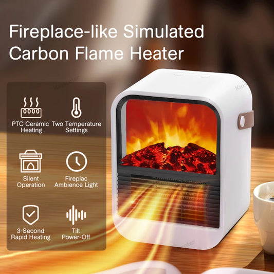 Fireplace Electric Heater Portable Desktop Warmer, Warm Blower Fan for Home Heating