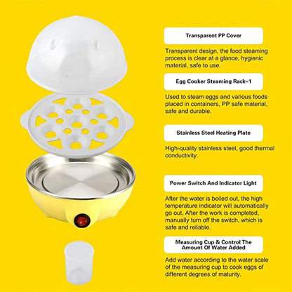 7-Egg Boiler & Steamer — Multi-Function Electric Egg Cooker