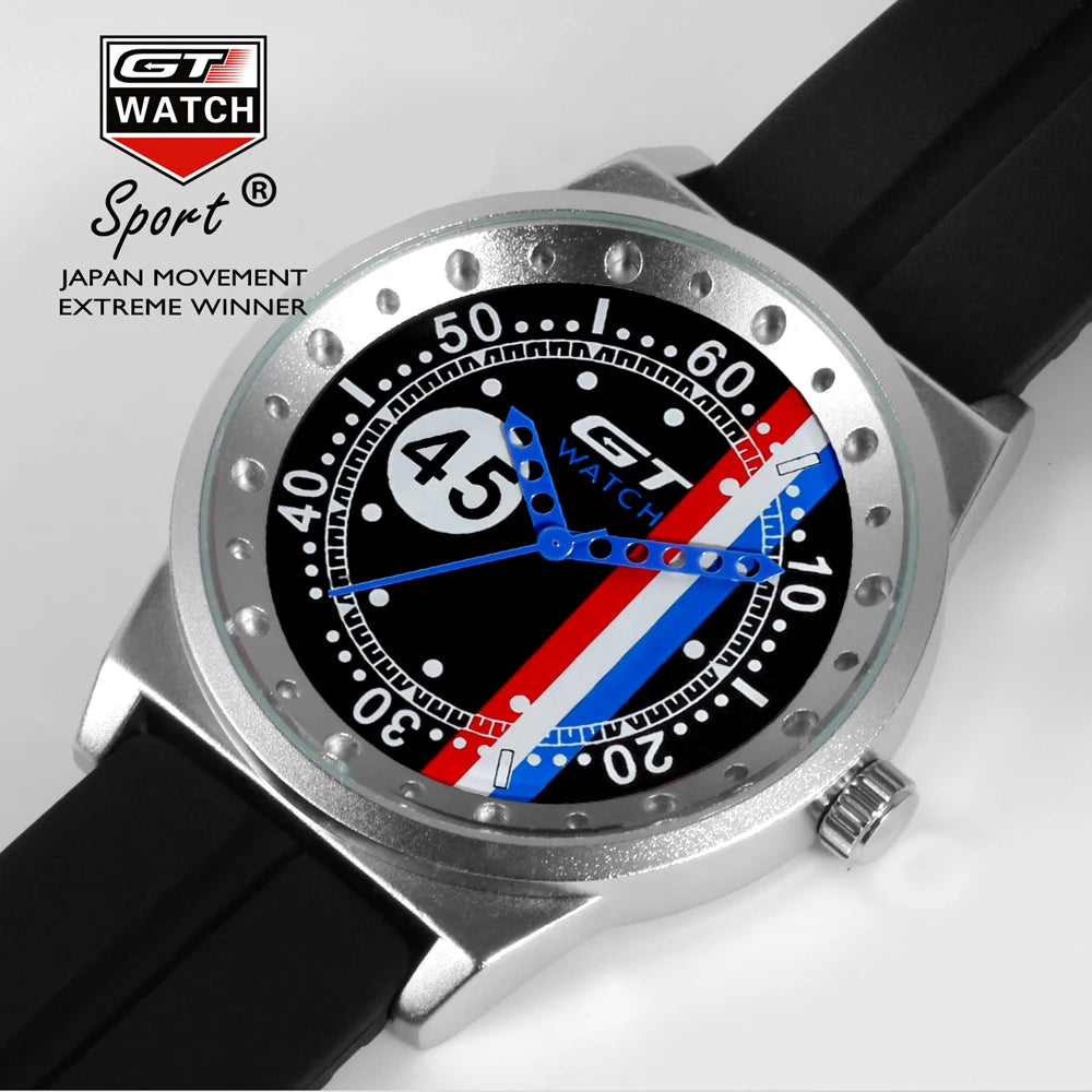F1-Style Men’s Watch — Silicone Band, Quartz Movement, 2022 Relogio