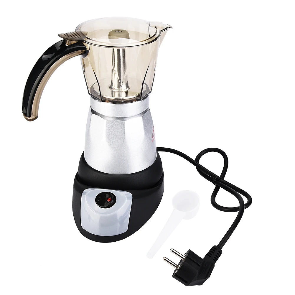 150ml/300 ml 3-6 Cups 480W Electric Pot Detaable Kitchen Stovetop Coffee Maker EU Plug