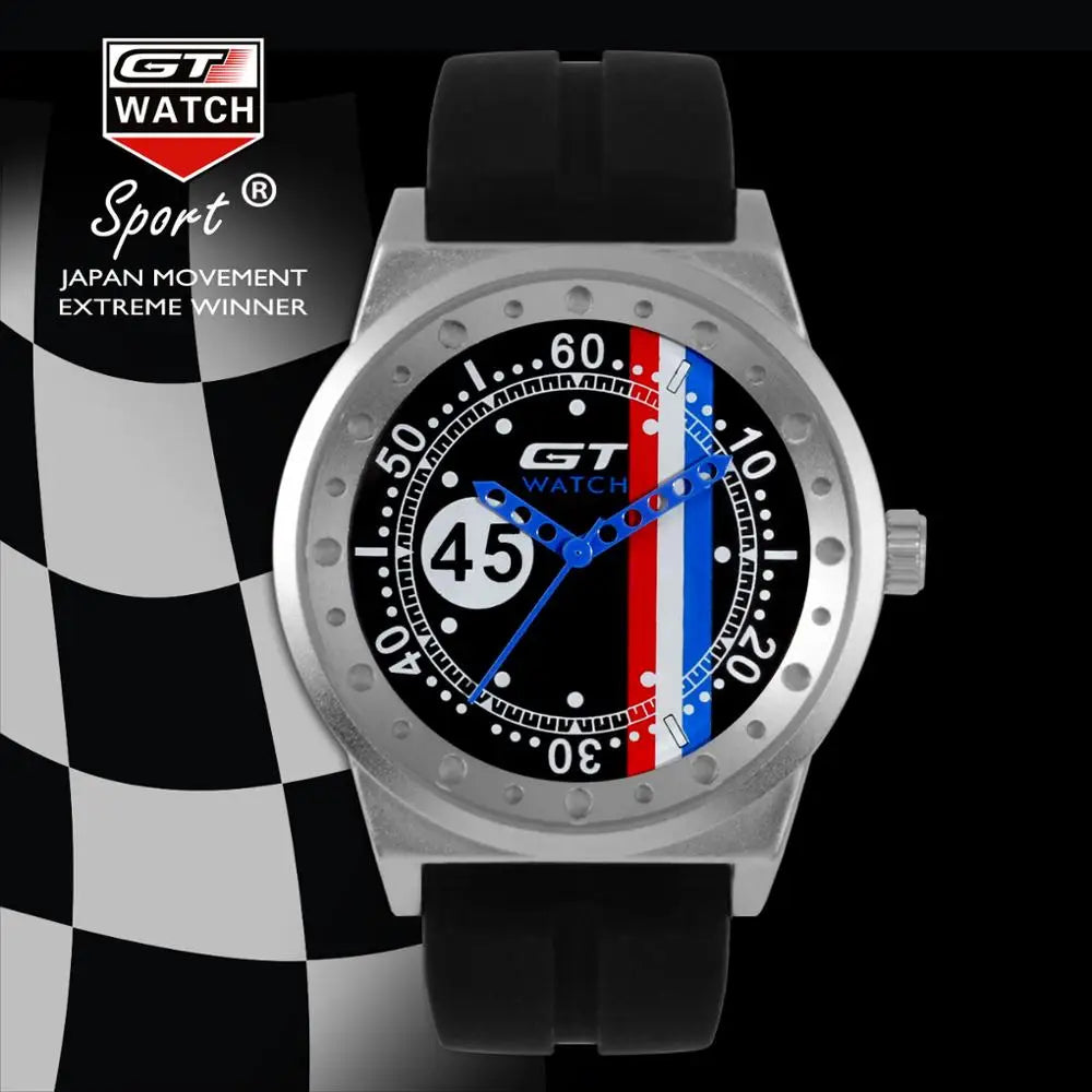 F1-Style Men’s Watch — Silicone Band, Quartz Movement, 2022 Relogio