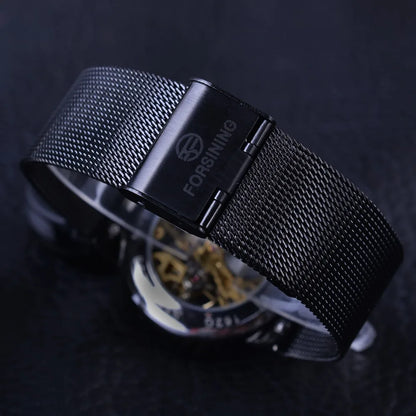 Forsining Fashion Luxury Unisex Skeleton Dial Watch — Waterproof, Small Dial, Top Brand