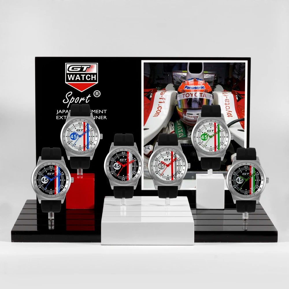 F1-Style Men’s Watch — Silicone Band, Quartz Movement, 2022 Relogio