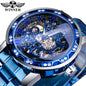 New 2020 Winner Transparent Fashion Diamond Luminous Mechanical Skeleton Watch — Men