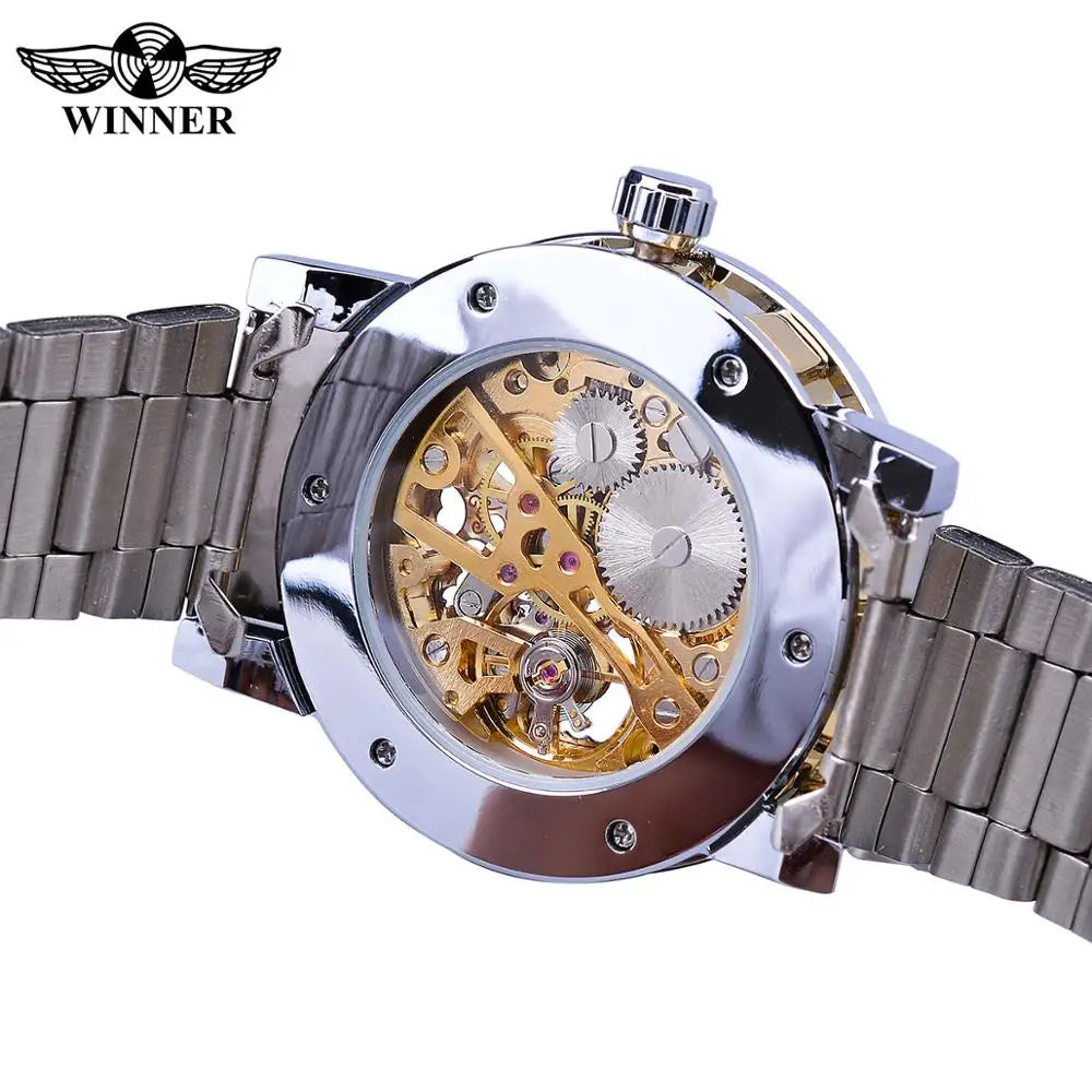 New 2020 Winner Transparent Fashion Diamond Luminous Mechanical Skeleton Watch — Men