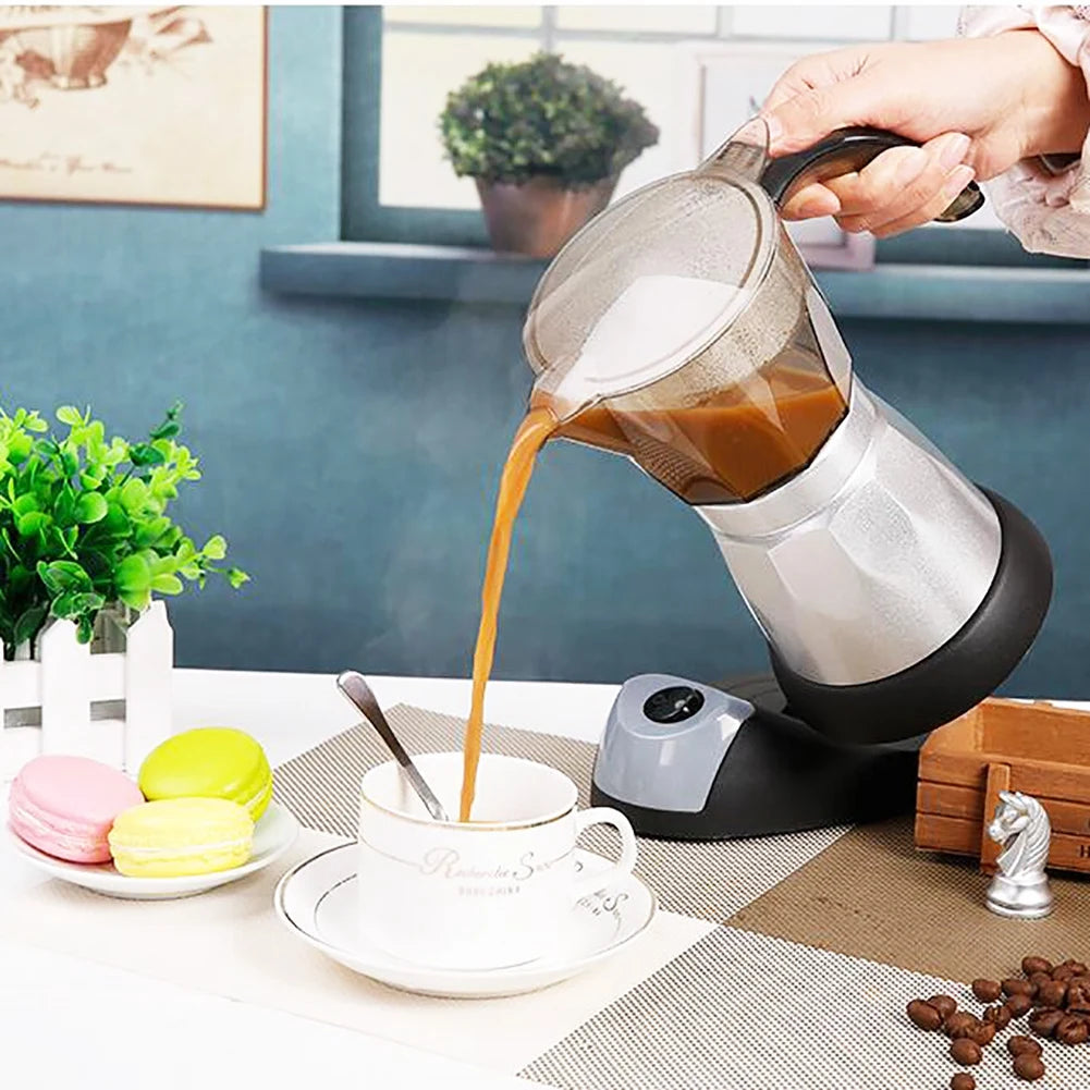 150ml/300 ml 3-6 Cups 480W Electric Pot Detaable Kitchen Stovetop Coffee Maker EU Plug