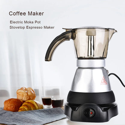 150ml/300 ml 3-6 Cups 480W Electric Pot Detaable Kitchen Stovetop Coffee Maker EU Plug