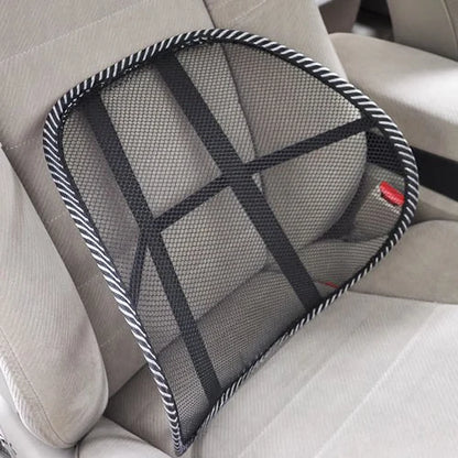 Ergonomic Back Support Cushion – Mesh Lumbar Pad for Car & Office Chairs