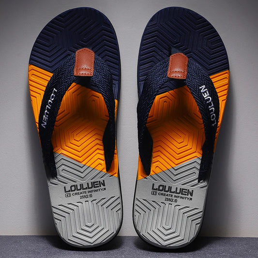 Men’s Fashion Flip Flops — Summer Beach Slippers, Breathable & Comfortable