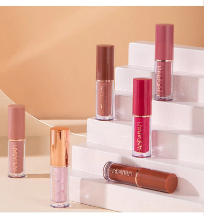 HANDAIYAN 12-Color Velvet Matte Lip Gloss Set — Liquid Lipstick Gift Box