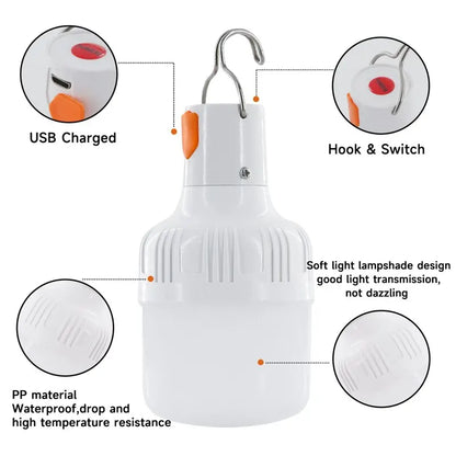 USB Rechargeable Outdoor LED Lamp — High Brightness, Camping & Fishing Lantern