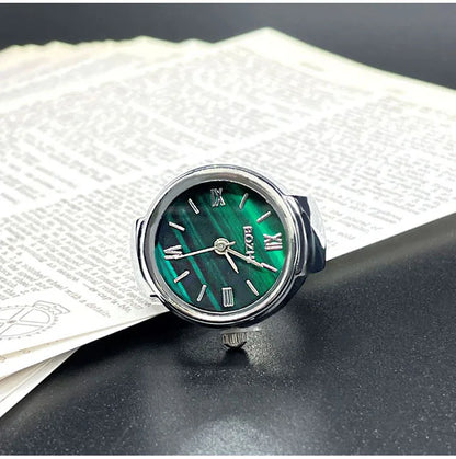 Hot-Selling Finger Ring Watch — Quartz Movement, Vintage Alloy Shell, Unisex Gift