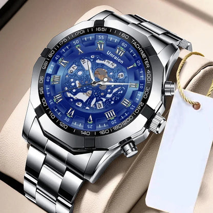 Men’s Mechanical Watch – Automatic Movement, Calendar, Waterproof, Large Dial