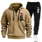 Men's 2025 Autumn/Winter Hooded Sweatshirt + Long Pants Two-Piece Set