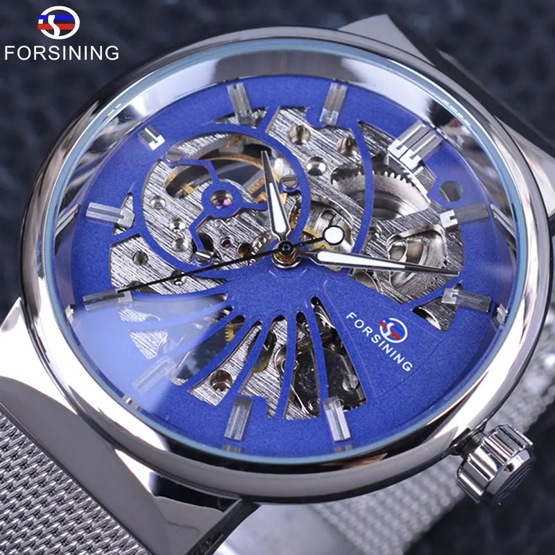 Forsining Fashion Luxury Unisex Skeleton Dial Watch — Waterproof, Small Dial, Top Brand