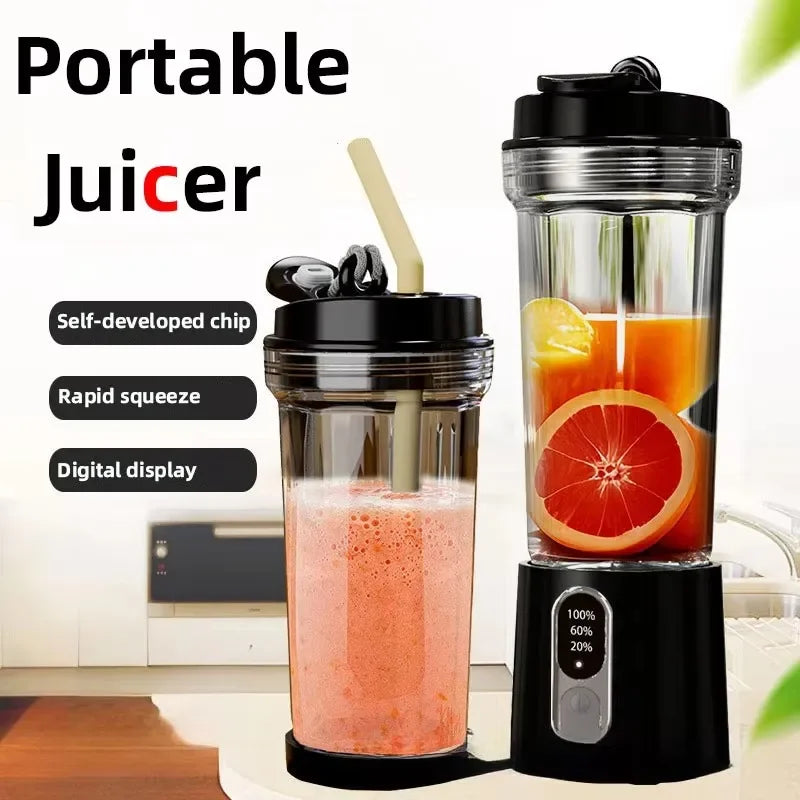 500ml Wireless Portable Juicer — USB Rechargeable, Intelligent Juice Cup, Mini Blender for Kitchen & Camping